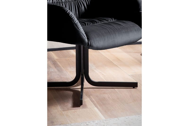 Lounge & Cocktailstol Wohnling hyggeligt fløjl polstret, med armlæn, moderne stil Sort - Sort - Møbler - Stole & lænestole - Lænestole