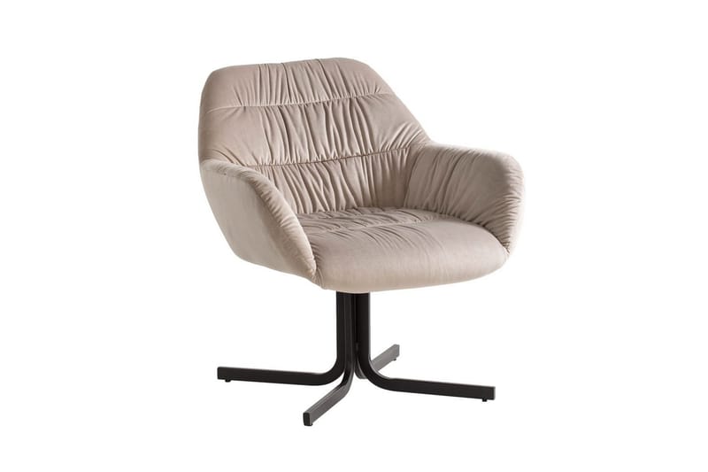 Lounge & Cocktailstol Wohnling hyggeligt fløjl polstret, med armlæn, moderne stil Beige - Beige - Møbler - Stole & lænestole - Lænestole