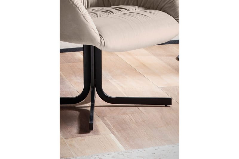 Lounge & Cocktailstol Wohnling hyggeligt fløjl polstret, med armlæn, moderne stil Beige - Beige - Møbler - Stole & lænestole - Lænestole