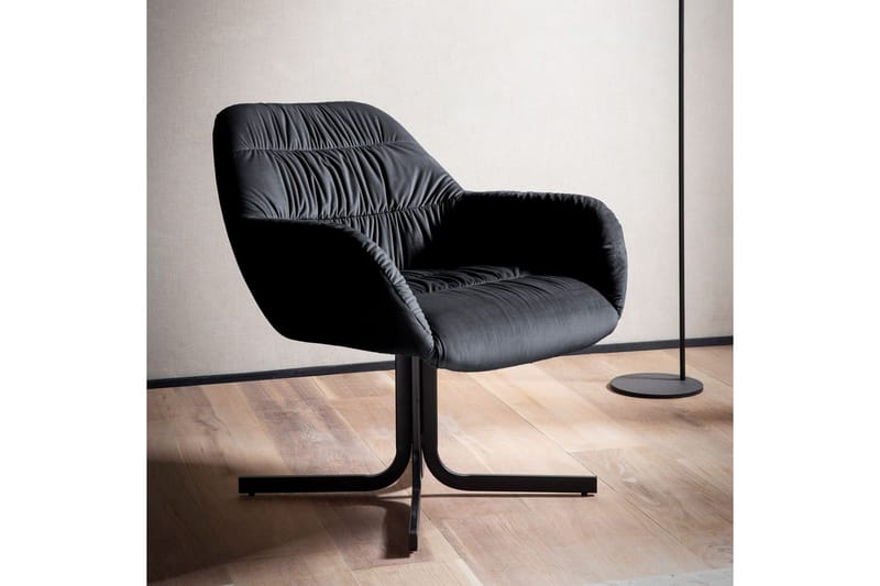 Lounge & Cocktailstol Wohnling hyggeligt fløjl polstret, med armlæn, moderne stil Sort - Sort - Møbler - Stole & lænestole - Lænestole