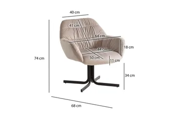 Lounge & Cocktailstol Wohnling hyggeligt fløjl polstret, med armlæn, moderne stil Beige - Beige - Møbler - Stole & lænestole - Lænestole