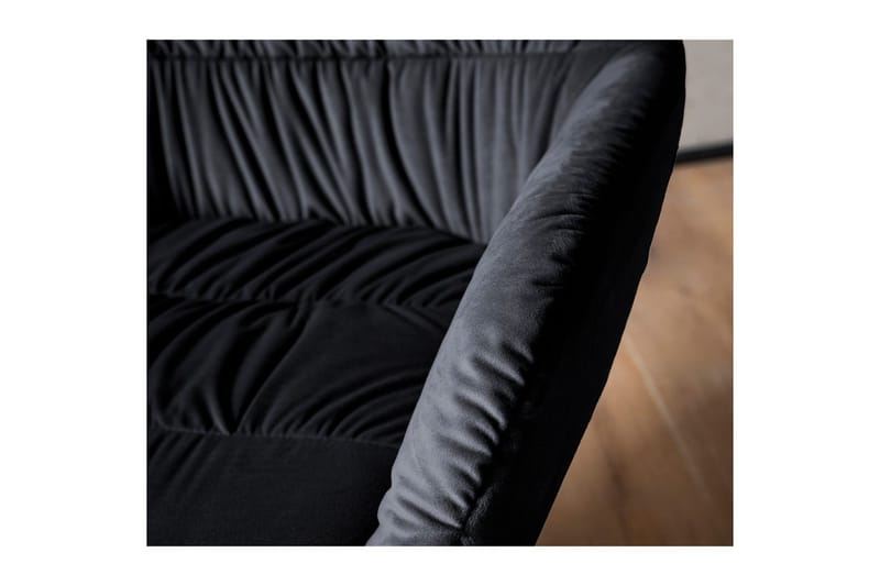 Lounge & Cocktailstol Wohnling hyggeligt fløjl polstret, med armlæn, moderne stil Sort - Sort - Møbler - Stole & lænestole - Lænestole