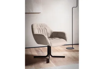 Lounge & Cocktailstol Wohnling hyggeligt fløjl polstret, med armlæn, moderne stil Beige - Beige - Møbler - Stole & lænestole - Lænestole