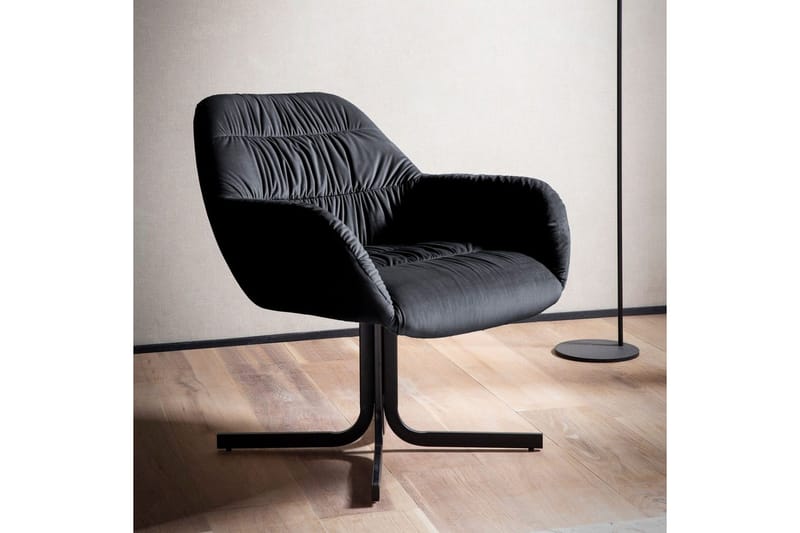Lounge & Cocktailstol Wohnling hyggeligt fløjl polstret, med armlæn, moderne stil Sort - Sort - Møbler - Stole & lænestole - Lænestole