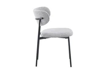 Lucy spisebordsstol - Grå Bouclé/Metalben Sort - Møbler - Stole & lænestole - Spisebordsstole & køkkenstole
