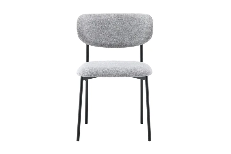 Lucy spisebordsstol - Grå Bouclé/Metalben Sort - Møbler - Stole & lænestole - Spisebordsstole & køkkenstole