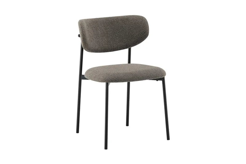 Lucy Spisestol, Brun bouclé/metalben sort