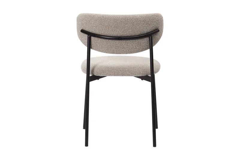 Lucy Spisestol - Greige bouclé / Metalben sort - Møbler - Stole & lænestole - Spisebordsstole & køkkenstole