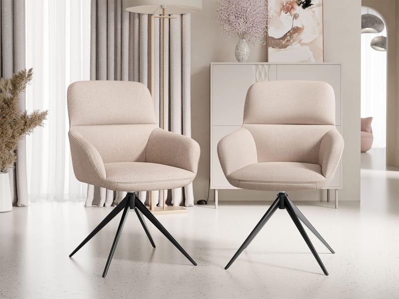 Lyrin Kontorstol 2-pak - Beige - Møbler - Stole & lænestole - Kontorstole & skrivebordsstole