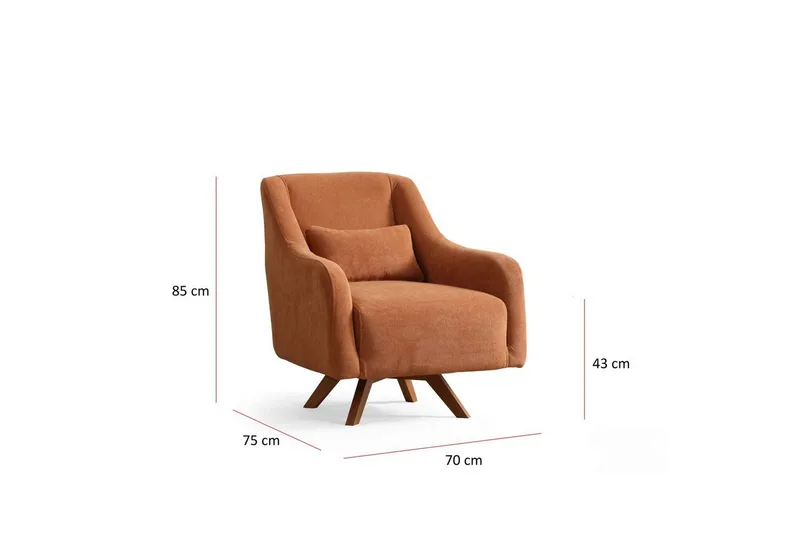 Malkiat Lounge lænestol - Orange - Møbler - Stole & lænestole - Lænestole