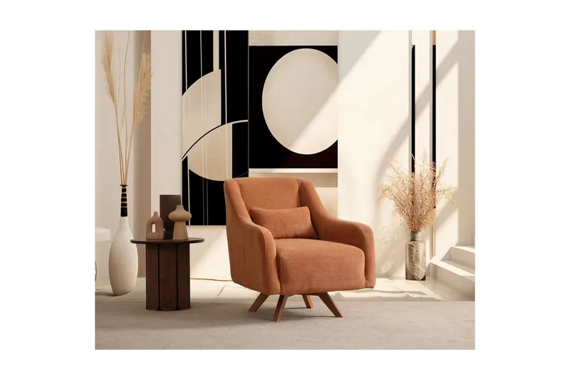 Malkiat Lounge lænestol - Orange - Møbler - Stole & lænestole - Lænestole