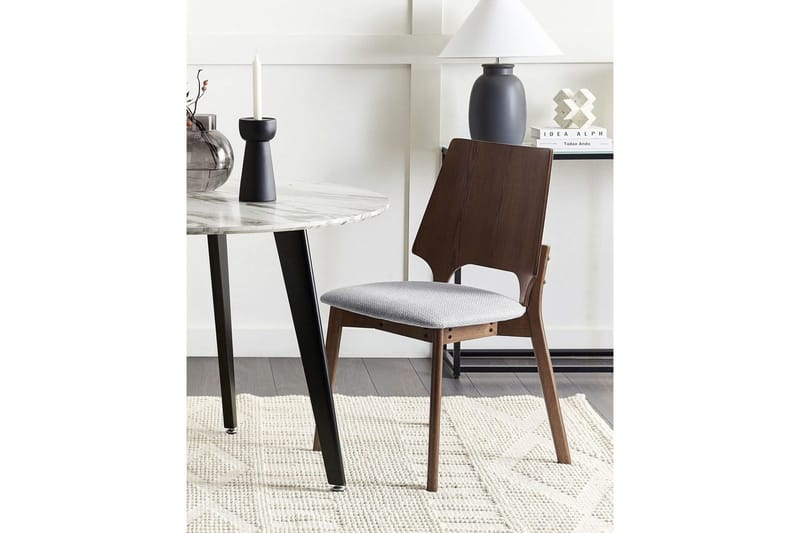 Matsalsstol Beliani Abee set om 2 Grå-Ljust Trä Light grey VALUE_MISSING_1 - Møbler - Stole & lænestole - Spisebordsstole & køkkenstole