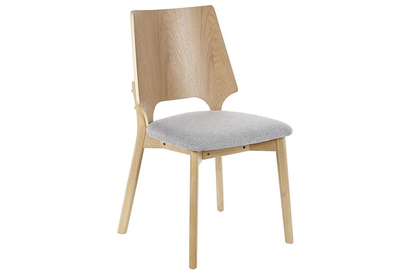 Matsalsstol Beliani Abee set om 2 Grå-Ljust Trä Light grey VALUE_MISSING_2 - Møbler - Stole & lænestole - Spisebordsstole & køkkenstole