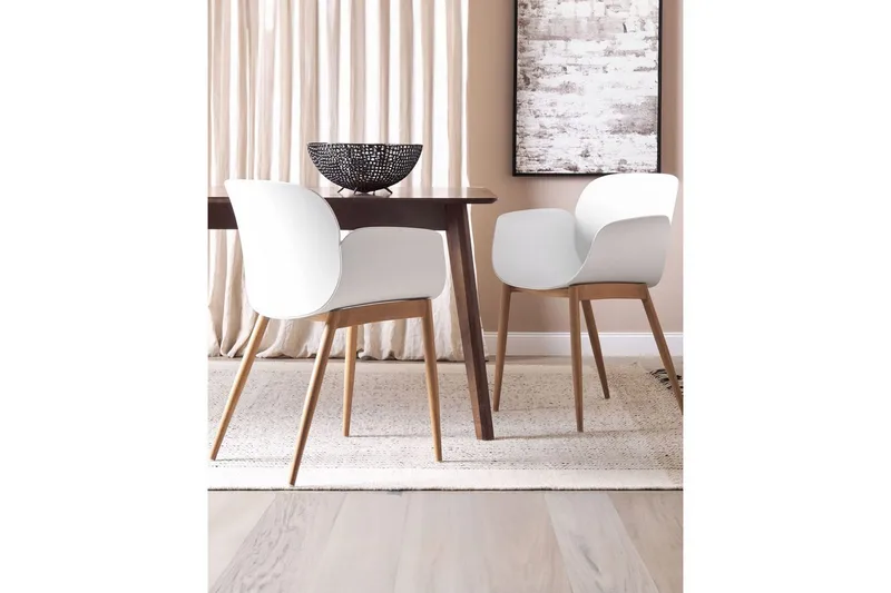 Matsalsstol Beliani Abilene set om 2 White - Møbler - Stole & lænestole - Spisebordsstole & køkkenstole