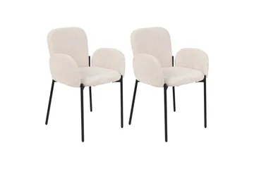 Matsalsstol Beliani Albee set om 2 Beige - Møbler - Stole & lænestole - Spisebordsstole & køkkenstole
