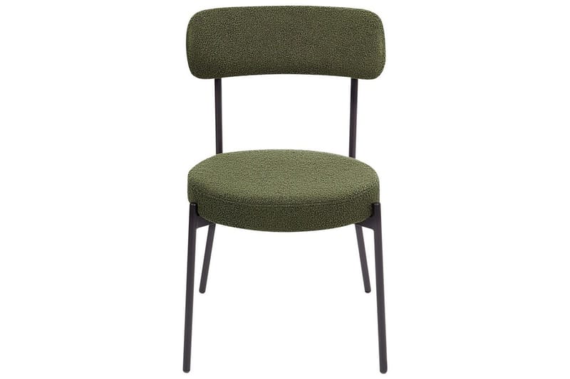 Matsalsstol Beliani Allison set om 2 Beige-Svart Dark green - Møbler - Stole & lænestole - Spisebordsstole & køkkenstole