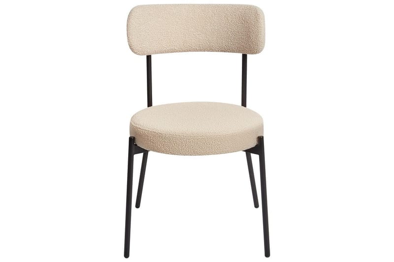 Matsalsstol Beliani Allison set om 2 Beige-Svart Ljusbeige - Møbler - Stole & lænestole - Spisebordsstole & køkkenstole