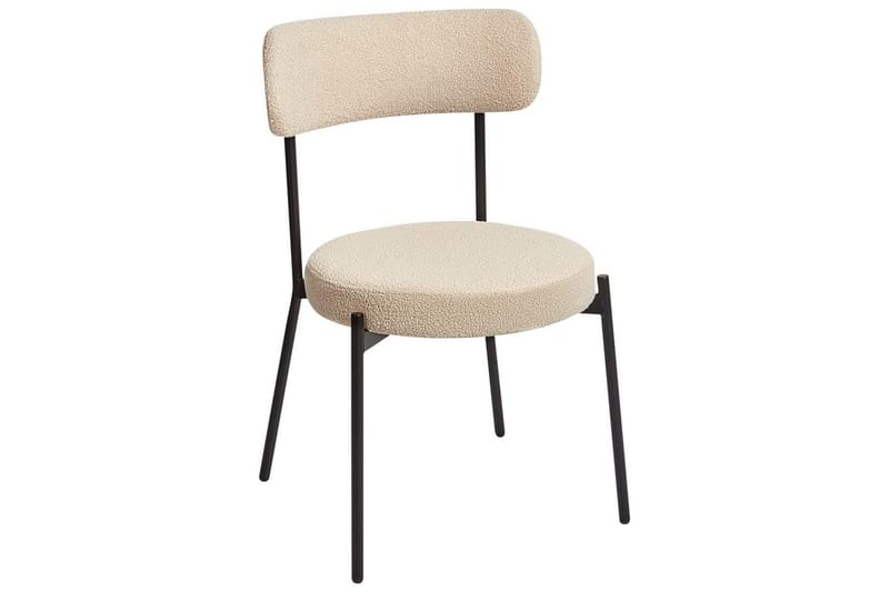 Matsalsstol Beliani Allison set om 2 Beige-Svart Ljusbeige - Møbler - Stole & lænestole - Spisebordsstole & køkkenstole