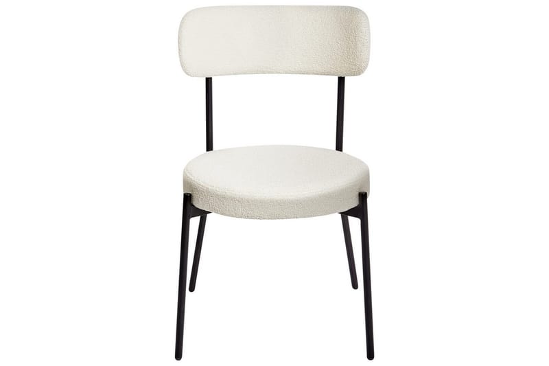 Matsalsstol Beliani Allison set om 2 Beige-Svart White - Møbler - Stole & lænestole - Spisebordsstole & køkkenstole