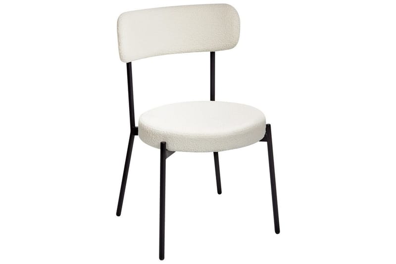 Matsalsstol Beliani Allison set om 2 Beige-Svart White - Møbler - Stole & lænestole - Spisebordsstole & køkkenstole