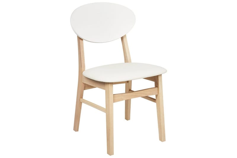 Matsalsstol Beliani Amery set om 2 Ljus Trä-Brun Cream white - Møbler - Stole & lænestole - Spisebordsstole & køkkenstole