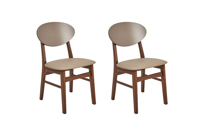 Matsalsstol Beliani Amery set om 2 Ljus Trä-Brun Light brown, undefined