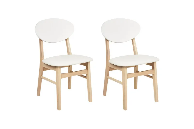 Matsalsstol Beliani Amery set om 2 Ljus Trä-Brun NO_BRAND Cream white, undefined
