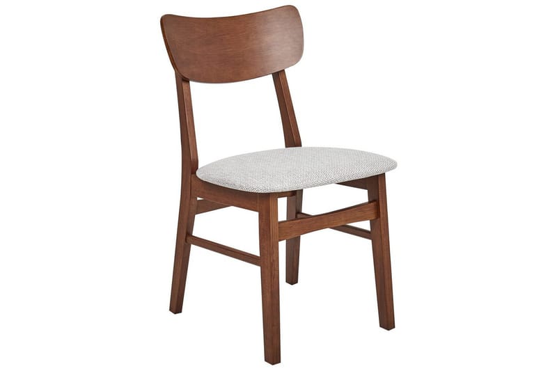 Matsalsstol Beliani Anoka set om 2 Mörk Trä-Beige Light grey - Møbler - Stole & lænestole - Spisebordsstole & køkkenstole