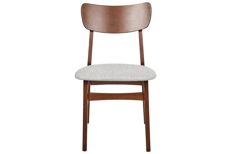 Matsalsstol Beliani Anoka set om 2 Mörk Trä-Beige Light grey - Møbler - Stole & lænestole - Spisebordsstole & køkkenstole