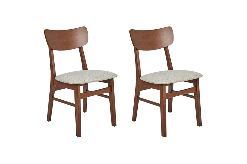 Matsalsstol Beliani Anoka set om 2 Mörk Trä-Beige NO_BRAND Taupe - Møbler - Stole & lænestole - Spisebordsstole & køkkenstole