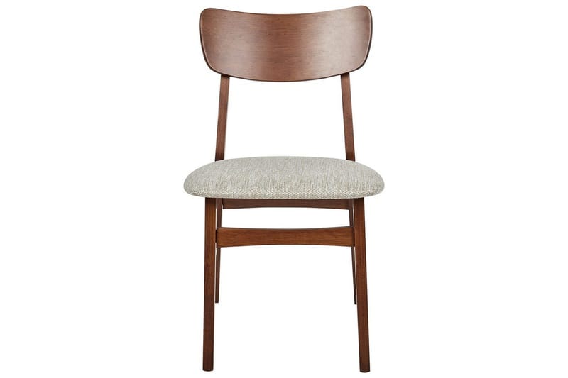 Matsalsstol Beliani Anoka set om 2 Mörk Trä-Beige Taupe - Møbler - Stole & lænestole - Spisebordsstole & køkkenstole