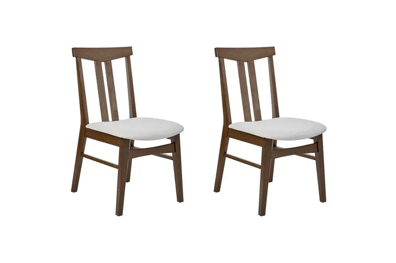 Matsalsstol Beliani Avalon set om 2 Ljus Trä-Beige Light grey - Møbler - Stole & lænestole - Spisebordsstole & køkkenstole