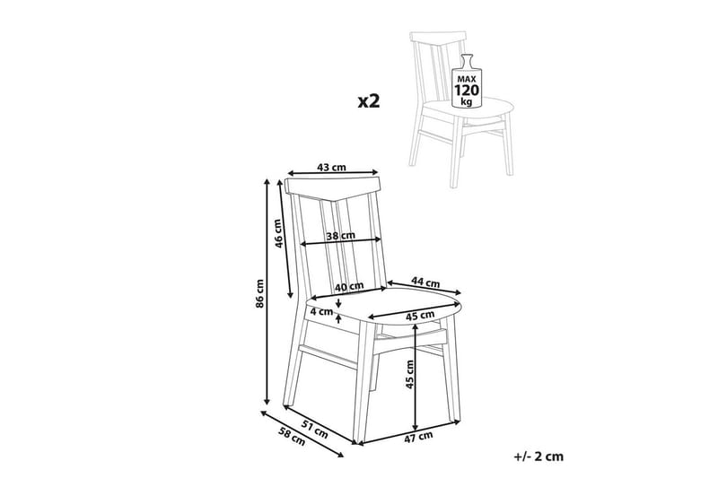 Matsalsstol Beliani Avalon set om 2 Ljus Trä-Beige Ljusbeige - Møbler - Stole & lænestole - Spisebordsstole & køkkenstole
