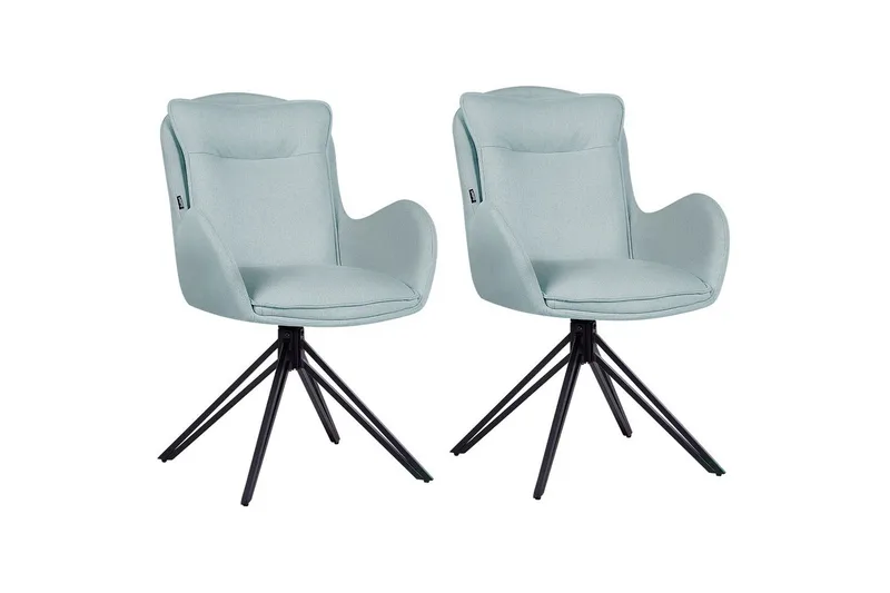Matsalsstol Beliani Avelar set om 2 Beige-Svart Mint Green - Møbler - Stole & lænestole - Spisebordsstole & køkkenstole