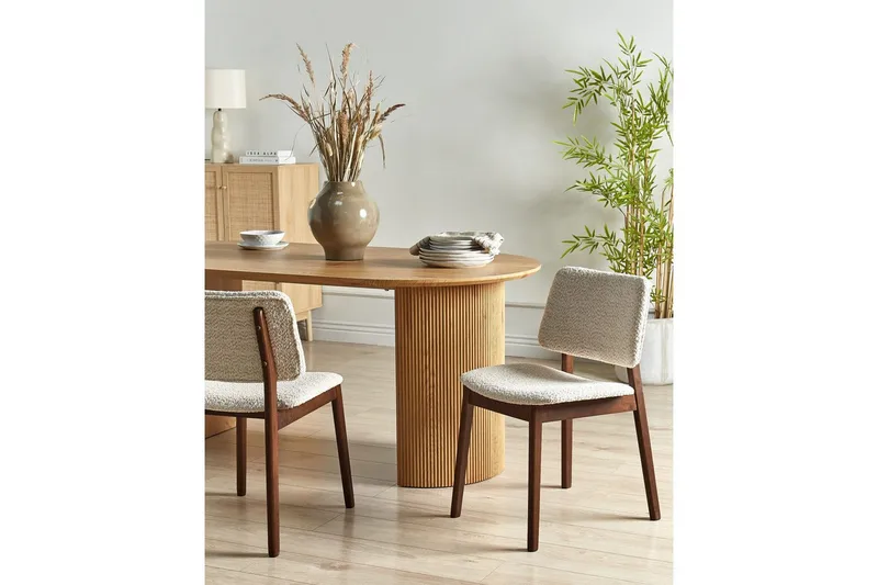 Matsalsstol Beliani Blane set om 2 Ljus Trä-Beige Light wood - Møbler - Stole & lænestole - Spisebordsstole & køkkenstole