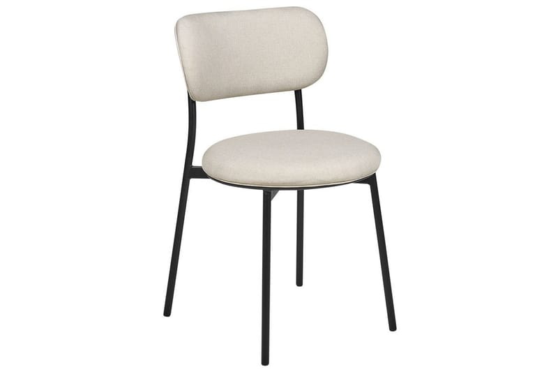 Matsalsstol Beliani Casey set om 2 Beige-Svart Ljusbeige - Møbler - Stole & lænestole - Spisebordsstole & køkkenstole