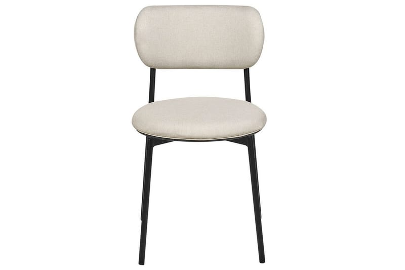Matsalsstol Beliani Casey set om 2 Beige-Svart Ljusbeige - Møbler - Stole & lænestole - Spisebordsstole & køkkenstole