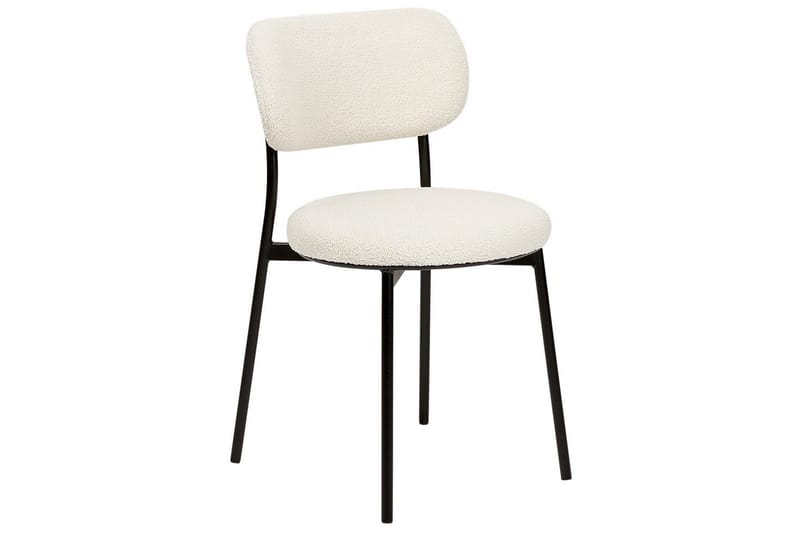 Matsalsstol Beliani Casey set om 2 Beige-Svart Off White - Møbler - Stole & lænestole - Spisebordsstole & køkkenstole