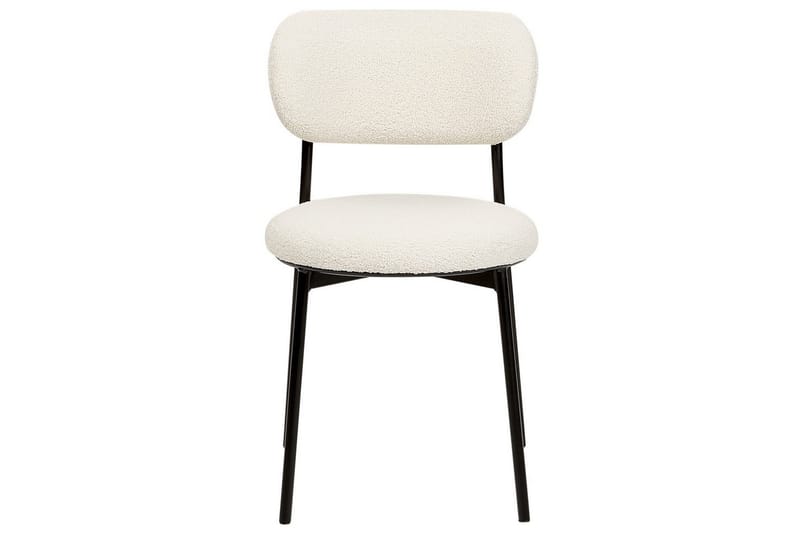 Matsalsstol Beliani Casey set om 2 Beige-Svart Off White - Møbler - Stole & lænestole - Spisebordsstole & køkkenstole