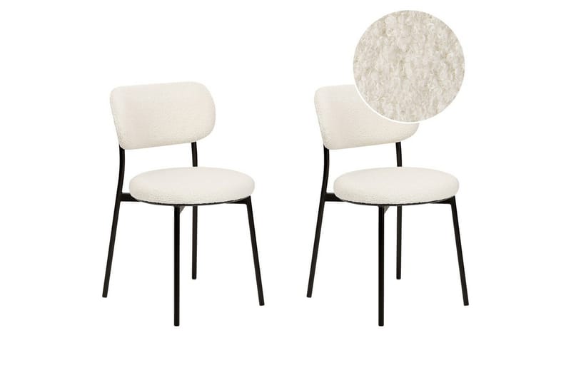 Matsalsstol Beliani Casey set om 2 Beige-Svart Off White, undefined