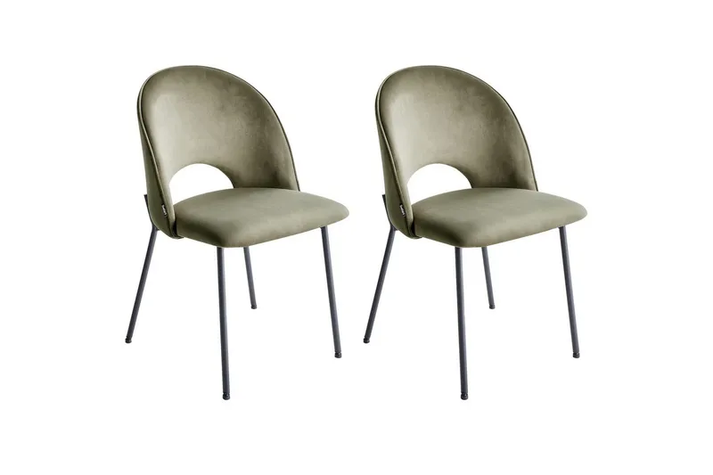 Matsalsstol Beliani Covelo set om 2 Dark green - Møbler - Stole & lænestole - Spisebordsstole & køkkenstole