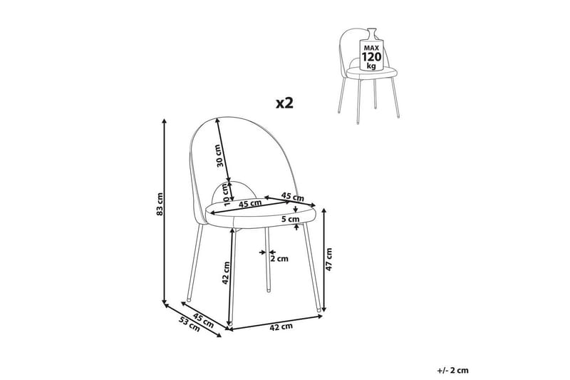 Matsalsstol Beliani Covelo set om 2 Taupe - Møbler - Stole & lænestole - Spisebordsstole & køkkenstole