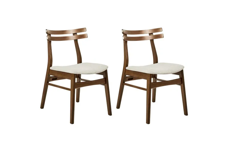 Matsalsstol Beliani Cynthiana set om 2 Ljus Trä-Grå Ljusbeige, undefined