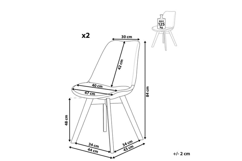 Matsalsstol Beliani Dakota Ii set om 2 Beige-Ljust Trä Taupe - Møbler - Stole & lænestole - Spisebordsstole & køkkenstole