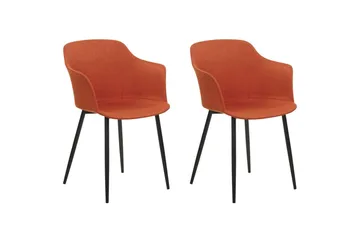 Matsalsstol Beliani Elim set om 2 Orange - Møbler - Stole & lænestole - Spisebordsstole & køkkenstole