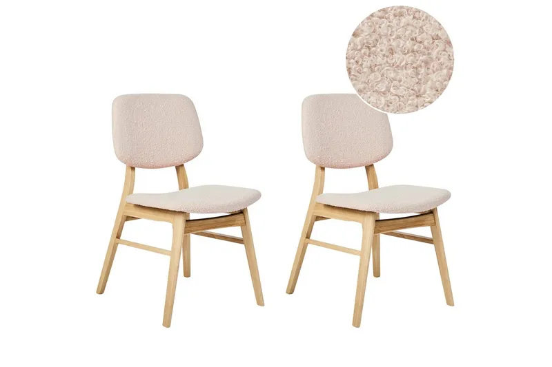 Matsalsstol Beliani Ella set om 2 Ljus Trä-Beige Ljusbeige VALUE_MISSING_18307 - Møbler - Stole & lænestole - Spisebordsstole & køkkenstole