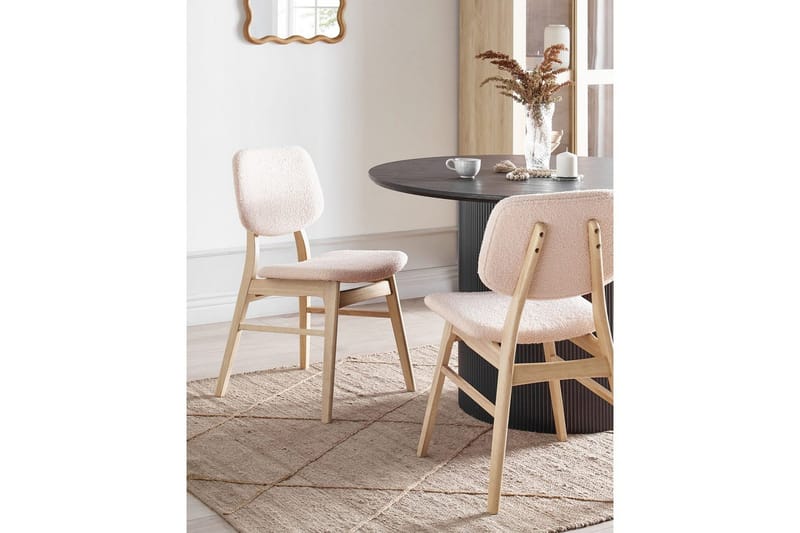 Matsalsstol Beliani Ella set om 2 Ljus Trä-Beige Ljusbeige VALUE_MISSING_18307 - Møbler - Stole & lænestole - Spisebordsstole & køkkenstole