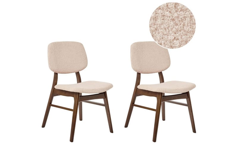 Matsalsstol Beliani Ella set om 2 Ljus Trä-Beige Ljusbeige - Møbler - Stole & lænestole - Spisebordsstole & køkkenstole