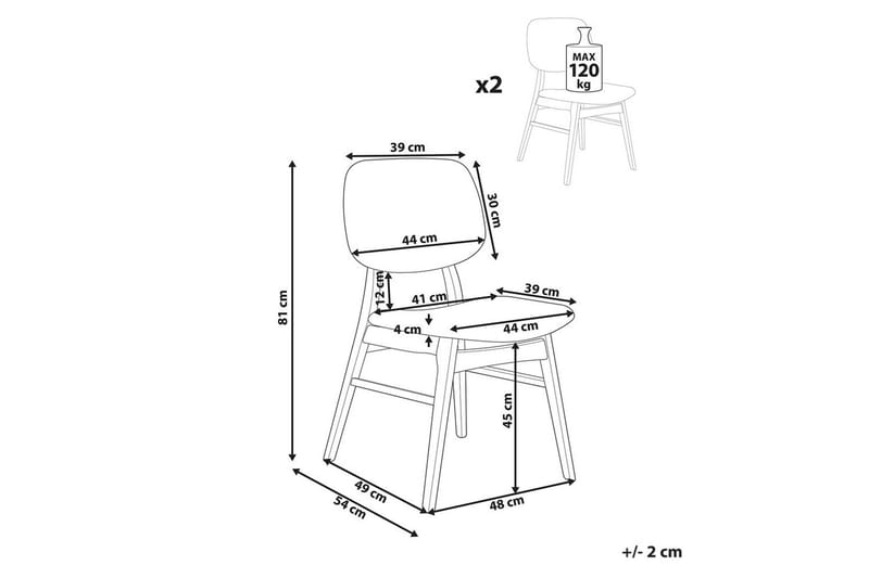 Matsalsstol Beliani Ella set om 2 Ljus Trä-Beige Taupe VALUE_MISSING_18305 - Møbler - Stole & lænestole - Spisebordsstole & køkkenstole