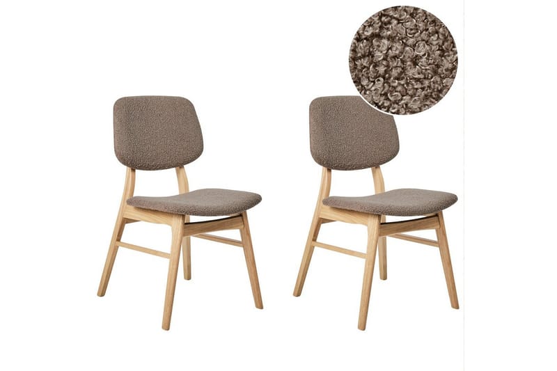 Matsalsstol Beliani Ella set om 2 Ljus Trä-Beige Taupe VALUE_MISSING_18306, undefined